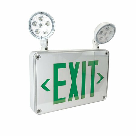 Nora Lighting LED Self-Diagnostic Wet/Cold Location Exit & Emergency Sign, White Housing w/ Green Ltr. NEX-720-LED/G-CC